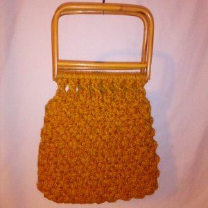 Crochet Macrame Handbag Purse:  Boho.  Amber. Bohemian.  Vintage